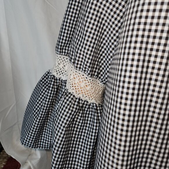 Women's 3X Boho, Hippie, Lacy, Large Bell Sleeves, Embordered Top cotton - Picture 15 of 16